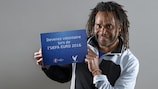Christian Karembeu helps the campaign to attract volunteers for UEFA EURO 2016