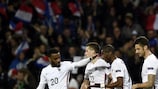 France celebrate at the new-look Stade Geoffroy-Guichard