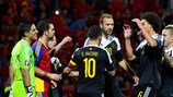 Eden Hazard (No10) celebrates Belgium's third goal against Andorra on Saturday
