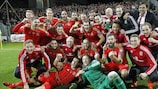 Wales players celebrate qualifying for UEFA EURO 2016