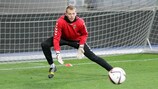 Lithuania goalkeeper Vytautas Černiauskas in training