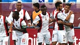 Hatem Ben Arfa celebrates after scoring against Troyes