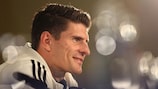 Mario Gomez speaks to the media in Munich on Tuesday