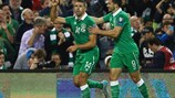 Irland feiert ein Tor in der Qualifikation