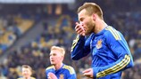 Andriy Yarmolenko festeja após marcar o seu 23º golo pela Ucrânia