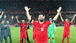 Arda Turan celebrates Turkey's dramatic qualification for UEFA EURO 2016