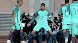 Cristiano Ronaldo tras marcar ante Bélgica