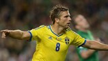 Anders Svensson after scoring against the Republic of Ireland in 2013