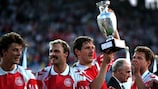 Kim Vilfort with the trophy after Denmark's 1992 final win in Gothenburg