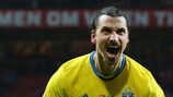 Zlatan Ibrahimović celebra la clasificación de Suecia