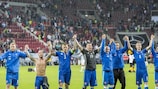 Slovakia celebrate after their surprise 3-1 friendly victory over Germany on Sunday