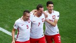 Poland's Arkadiusz Milik after scoring the only goal against Northern Ireland