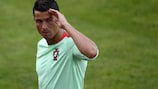 Cristiano Ronaldo salutes the Franco-Portuguese fans at Portugal's training base