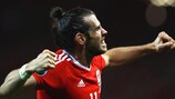 Gareth Bale comemora o seu golo à Rússia