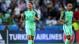 João Mário (R) and Cristiano Ronaldo after Portugal's UEFA EURO 2016 semi-final win against Wales