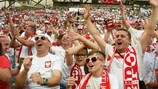Adeptos da Polónia durante o jogo com Portugal, nos quartos-de-final