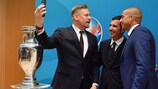 David Trezeguet, Luís Figo y Peter Schmeichel, embajadores de la UEFA EURO 2020