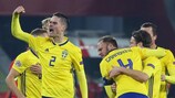 Sweden celebrate their victory over Turkey