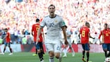 Артем Дзюба празднует гол в ворота испанцев на чемпионате мира