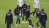 Portugal treina antes do jogo com a Escócia em Hampden Park