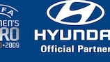 O logótipo da Hyundai no Europeu Feminino de 2009