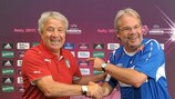 Corrado Corradini e Jarl Torske após a conferência de imprensa de terça-feira