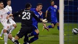 Ivica Olić scores Croatia's second goal in Zagreb