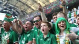 Les fans de la République d'Irlande au stade de Poznan