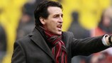 Unai Emery watched his side's 5-1 defeat by Dinamo