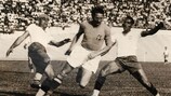 Silvio Piola durante un partido ante Brasil en las semifinales del Mundial de 1938