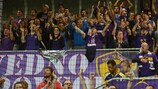 Os adeptos do Maribor festejam a conquista de mais um campeonato