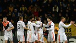 Shakhtar celebrate another goal at BATE