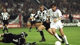 Predrag Mijatović scores the decisive goal against Juventus in the 1998 UEFA Champions League final