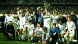 Los jugadores del Dínamo celebran su victoria en la Recopa de la UEFA de 1986