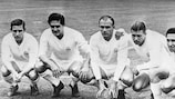 Raymond Kopa, Héctor Ríal, Alfredo di Stéfano, Ferenc Puskás und Francisco Gento