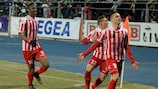 Skënderbeu celebrate an Albanian league goal