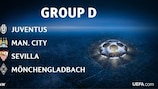 Il Gruppo D comprende la Juventus vicecampione d'Europa e il Siviglia, detentore della UEFA Europa League
