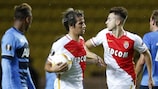 Stephan El Shaarawy celebrates Monaco's matchday one equaliser against Spurs