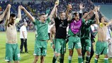 Il Ludogorets festeggia l'incredibile vittoria negli spareggi contro lo Steaua