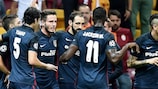 El Atlético celebra el segundo gol de Antoine Griezmann ante el Galatasaray