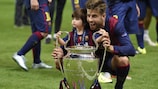 Gerard Piqué et son fils fêtent la victoire en Champions League en juin dernier