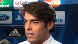 Kaká s'exprime au micro d'UEFA.com à Amsterdam