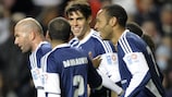 Zinédine Zidane, Daniel Alves, Kaká y Thierry Henry en el Partido contra Pobreza