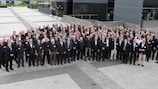 A group photo from the ninth UEFA Conference for European National Team Coaches in Madrid
