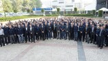 Os participantes na Conferência de Treinadores de Selecções da UEFA que decorreu em Varsóvia
