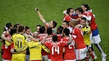 Футболисты "Бенфики" радуются победе в Кубке Португалии