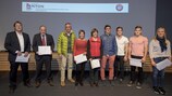 Los ganadores de los premios de 2014 en la ceremonia celebrada en la Casa del Fútbol Europeo de Nyon