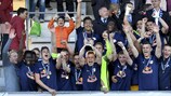 Le FC Salzbourg a remporté le trophée de l’UEFA Youth League l’an dernier.