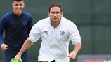 Frank Lampard em acção durante o treino do Chelsea