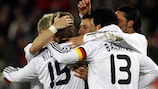 Germany celebrate one of three goals against Austria in February